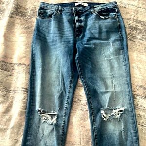 KanCan™ High Rise Medium Ripped Boyfriend Jean